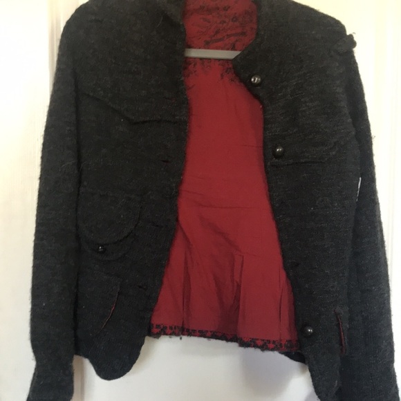 RARE free people wool jacket coat small s 6 4 - Picture 3 of 5